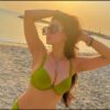 Ameesha Patel Green Swimwear