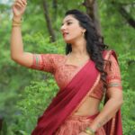 Vishnu Priya Half Saree Look