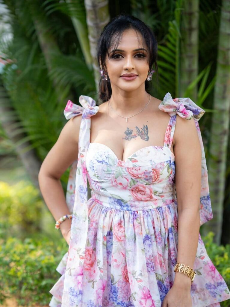 Jyothi Rai Pink Mini Skirt Look